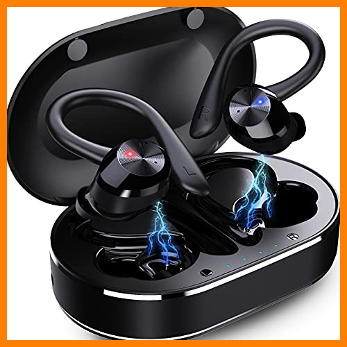 【 Mejor precio en oferta de 】✔️️ Auriculares Inalambricos Deportivos, Auriculares Bluetooth 5.1 con Mic y Caja de Carga USB-C Cascos Bluetooth In Ear IPX7 Impermeable, CVC8.0 Cancelación de Ruido, Auriculares Running Viajes, Deporte