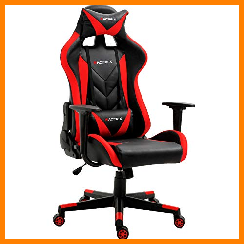 【 Mejor precio en oferta de 】✔️️ T-LoVendo Silla Gaming Oficina Racing Sillon Gamer Racer X Profesional Videojuegos PC, Universal