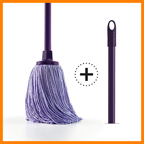 【 Mejor precio en oferta de 】✔️️ Mery Fregona microfibras con Palo metálico, Compuesto, Lila, 176x9x9 cm