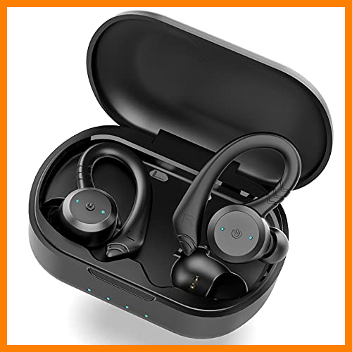 【 Mejor precio en oferta de 】✔️️ Auriculares Inalambricos Bluetooth 5.1, Retirable Gancho para la Auriculares Bluetooth Deportivos Wireless Earbuds y HD Mic, IP7 Impermeable, Cancelación de Ruido In Ear Auriculares con Caja Carga