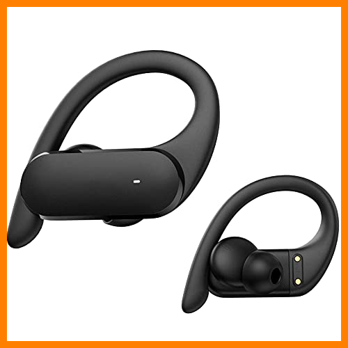 【 Mejor precio en oferta de 】✔️️ Auriculares Inalámbricos Verdaderos Bluetooth 5.0 In-Ear Cascos Deportivos Intrauditivos Impermeables Autonomía de 25H Control Táctil Bajos Profundos con Ganchos para Entrenamiento Gimnasio