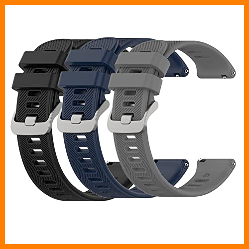 【 Mejor precio en oferta de 】✔️️ Meiruo 20mm Silicona Reemplazo Correa para Garmin Forerunner 158/Forerunner 55/Forerunner 245/Garmin Venu/Garmin vivomove 3 (Set 3)