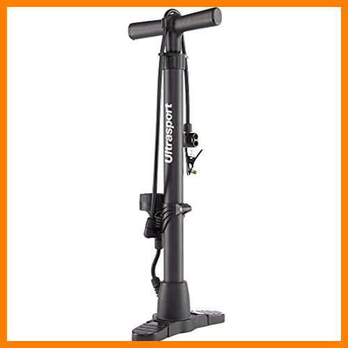 【 Mejor precio en oferta de 】✔️️ Ultrasport Bomba de aire para bicicleta y automóvil, con manómetro, práctica bomba para válvulas de automóvil y bicicleta Dunlop, Schrader, Presta, incluido indicador de presión