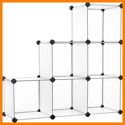 【 Mejor precio en oferta de 】✔️️ SONGMICS Armario Modular, Plástico Modular, Almacenamiento de 6 Cubos, Zapatero, para Ropa de niños, Juguetes, Mazo, 93 x 31 x 93 cm, Blanco LPC111S