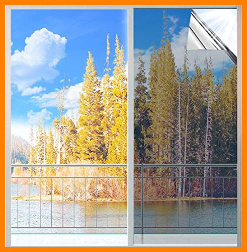 【 Mejor precio en oferta de 】✔️️ MUHOO 44x200cm Vinilos para Ventanas Efecto Espejo, Lámina de Espejo para Ventanas, Película Adhesiva, Vinilo Ventana Protector Solar Privacidad, Anti 99% UV para Hogar, Oficina