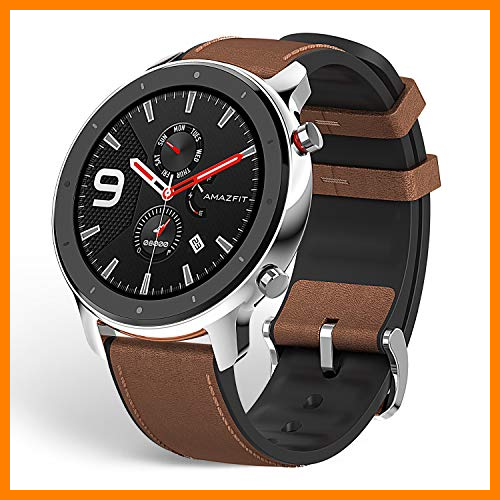【 Mejor precio en oferta de 】✔️️ Amazfit GTR 47mm Reloj Inteligente Deportivo AMOLED de 1.39",GPS GLONASS Integrado Frecuencia Cardíaca de 24 Horas Larga duración de batería 12 Deportes Diferentes Acero Inoxidable