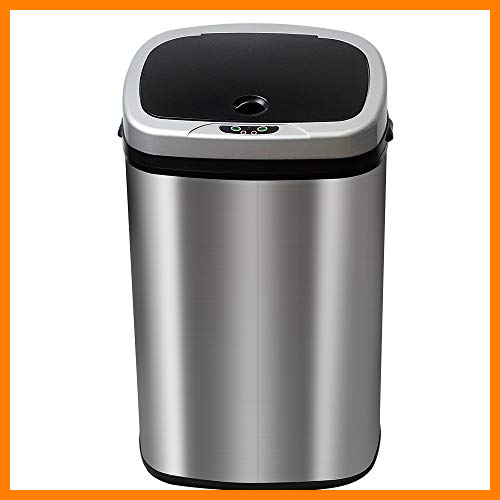 【 Mejor precio en oferta de 】✔️️ T-LoVendo 1 Cubo de Basura Automatico con Sensor de Movimiento 50 litros Acero INOX