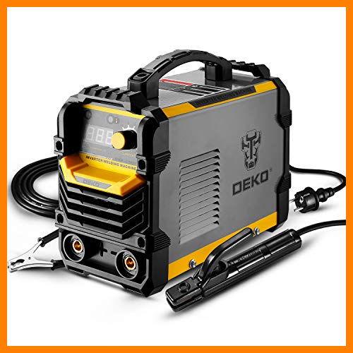 【 Mejor precio en oferta de 】✔️ Soldadora DEKO 220V MMA, 250A 5.1KVA Soporte de electrodo para máquina de soldar ARC, pinza de trabajo, cable adaptador de alimentación de entrada y cepillo