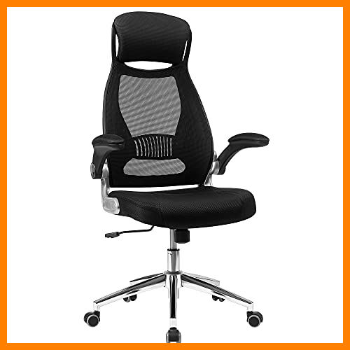 【 Mejor precio en oferta de 】✔️ SONGMICS OBN86BK Silla giratoria de Oficina Silla de Escritorio de Malla con reposacabezas Mecanismo sincronizad y Altura Ajustable Negro