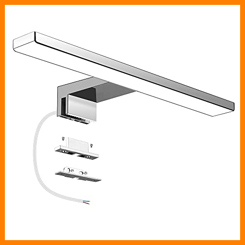 【 Mejor precio en oferta de 】✔️ Aourow Lámpara de Espejo Baño LED 5W 230V 500lm,a Prueba de Agua IP44 30cm,3 en 1,Fije en el Espejo +en el Gabinete+en la Pared,Luz Blanca Neutra 4000K,contra Niebla Acero Inoxidable,300x105x40mm