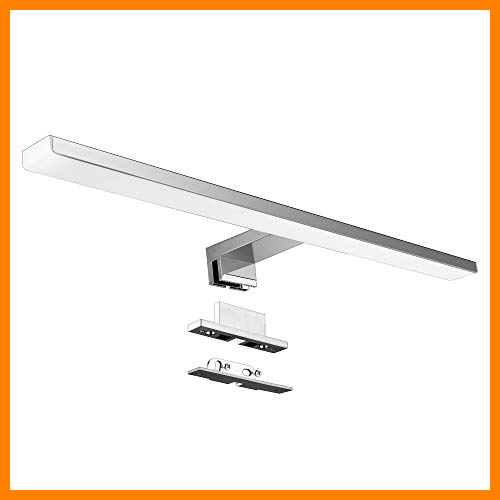 【 Mejor precio en oferta de 】✔️ Aourow Lámpara de Espejo Baño 10W 820lm 50cm,Luz Espejo Blanco Neutro 4000K,Impermeable IP44 230V,3 en 1 Espejo+Armario+Pared,contra Niebla Acero Inoxidable,Aplique de Baño,500mm