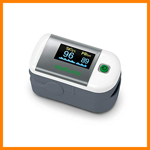 【 Mejor precio en oferta de 】✔️ Medisana PM 100 Oxímetro de pulso, medición de la saturación de oxígeno en sangre, oxímetro de pulso de dedo con pantalla OLED y operación con una sola pulsación