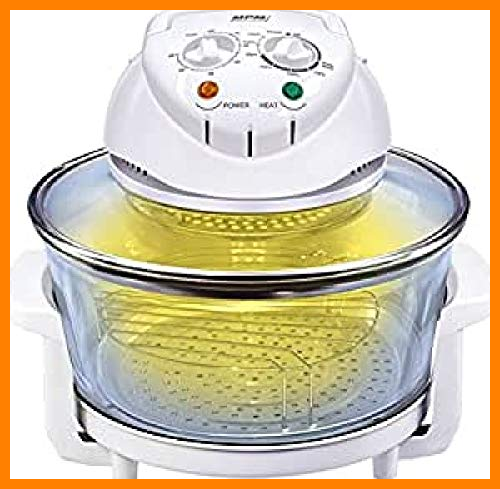 【 Mejor precio en oferta de 】✔️ Mpm MKO-01 Horno Halógeno Convección Multifunción Grill, 220 °C, Temporizador 60 Minutos, Aro Extensor, Capacidad 16,5 litros, 1400 W, 0 Decibeles, Blanco