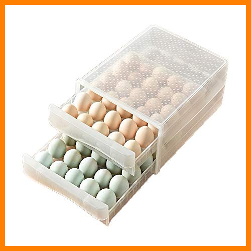 【 Mejor precio en oferta de 】✔️ Bandeja de Huevos, Contenedor de Almacenamiento de Huevos, Huevera Doble de Plástico, Protección del Medio Ambiente y no Tóxico, Utilizado para Refrigerador de Cocina, Picnic, Transporte de Huevos