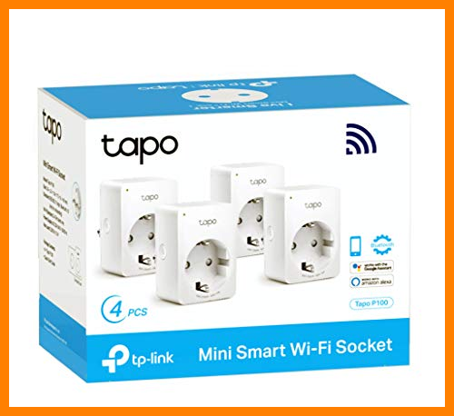 【 Mejor precio en oferta de 】✔️️ TP-Link Tapo P100 4-pack - WiFi Enchufe Inteligente Mini tamaño para Controlar su Dispositivo Desde Cualquier Lugar, sin Necesidad de Concentrador, Funciona con Amazon Alexa y Google Home