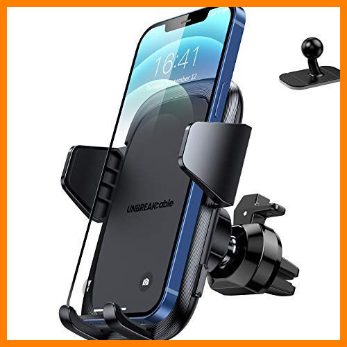 【 Mejor precio en oferta de 】✔️️ UNBREAKcable Soporte Movil Coche [2 en 1], Soporte Móvil Teléfono para Salida de Ventilación del Coche con Rotación de 360 Grados Compatible con iPhone 12/12 Pro/11/X/8, Samsung, Xiaomi y Más