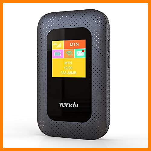 【 Mejor precio en oferta de 】✔️ Tenda 4G185 V2.0, 4g Router Móvil de Punto de Acceso Portátil, Batería de 2100 mAh, 4G LTE Cat4 150 Mbps, No se Requiere Configuración, Pantalla a Color