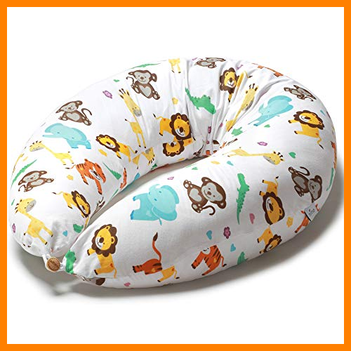 【 Mejor precio en oferta de 】✔️ Niimo Cojin Lactancia Bebe y Almohada Embarazada Dormir XXL Multifuncion Funda Cojin 100% Algodon Desenfundable y Lavable Relleno de Poliester Multiusos Maternidad (Selva)