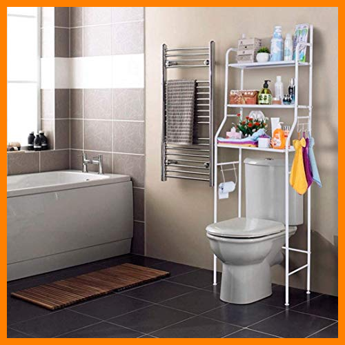 【 Mejor precio en oferta de 】✔️ Nyana Home | Estantería de Baño sobre Inodoro | 3 Alturas | Resistente a Agua y Polvo | Patas ajustables en Altura (Blanco)