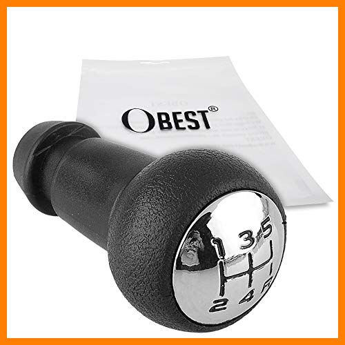 【 Mejor precio en oferta de 】✔️ OBEST Pomos de Palanca de Cambios Palanca de velocidad del coche B3506DB (Negro&Plata)