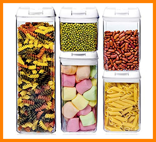 【 Mejor precio en oferta de 】✔️ VIVILINEN Juegos de Recipientes de Plástico Transparente para Almacenamiento de Alimentos con Tapas Contenedores de Alimentos sin BPA para Conservar Alimentos Té,Café,Pasta