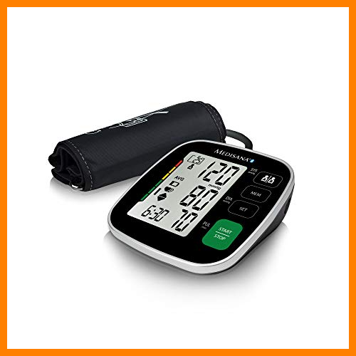 【 Mejor precio en oferta de 】✔️ Medisana BU 546 connect Tensiómetro para el brazo con manguito grande, pantalla de arritmia, escala de colores de la OMS para una medición precisa de la tensión arterial y del pulso con app