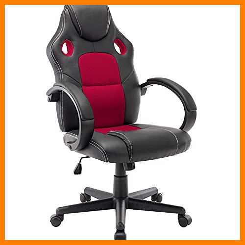 【 Mejor precio en oferta de 】✔️ STmeng Liberty T1 Silla Oficina Ergonómica, Silla Gaming Silla Escritorio con Altura Ajustable, Giratoria Sillas de Oficina con Ruedas Soporte Lumbar 3D Reposabrazos Asiento Acolchado, Rojo