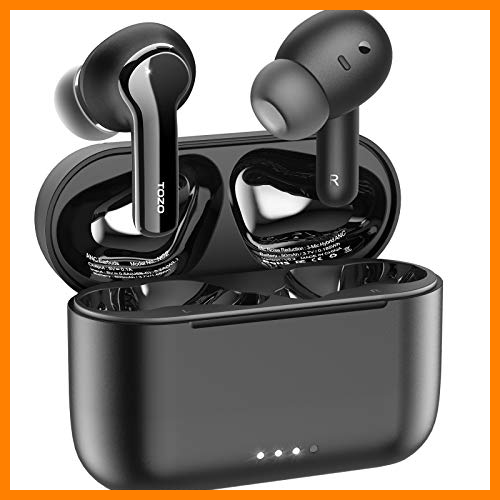 【 Mejor precio en oferta de 】✔️ TOZO NC2 Auriculares Híbridos Inalámbricos con Cancelación Activa de Ruido, Detección In-Ear ANC, 5.2 Impermeable IPX6 Bluetooth, Auriculares Inmersivos de Graves Profundos Premium, Negro