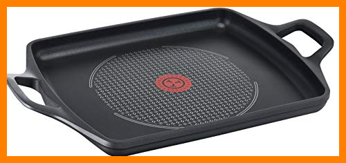 【 Mejor precio en oferta de 】✔️ Tefal Aroma - Plancha 32 x 26 cm aluminio fundido, antiadherente revestimiento de titanio, aptas para todo tipo de cocinas, base gruesa adecuada para inducción, picos vertedores y asas de apoyo