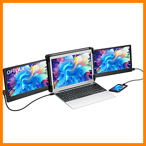 【 Mejor precio en oferta de 】✔️ OFIYAA P2 (12 '') Monitor Portátil Pantalla de Portátil Dos Pantalla Compatible con 13''-16'' Mac PC/Notebook 12'' FHD Display IPS USB-A/Type-C/HDMI 4 Altavoces Ordenador de Monitor Laptop Pantallas
