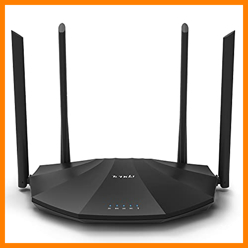 【 Mejor precio en oferta de 】✔️ Tenda AC19 - AC2100 Router WiFi de Doble Banda, 2.4 GHz a 300 Mbps y 5 GHz a 1733 Mbps, WAN/4*LAN Gigabit Puertos, USB 2.0, Antenas Externas de 4*6dBi, 4x4 MU-MIMO, Soporta IPv6, Red de Fibra
