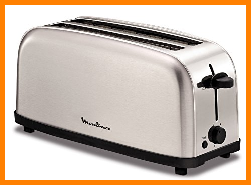 【 Mejor precio en oferta de 】✔️ Moulinex Classic LS330D - Tostador Acero Inoxidable, 2 Ranuras largas y anchas, 1400 W, 6 Posiciones Tostado, Función Stop y Bandeja Recogemigas, Apto para Todo Tipo de Pan normal, de molde, artesano