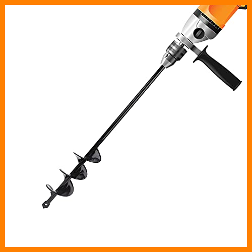 【 Mejor precio en oferta de 】✔️ SunshineFace Excavadora de agujeros para postes de jardín, broca de taladro para jardinera de jardín, herramienta de bricolaje para plantas de semillero (Dia-4cm, L-45cm)