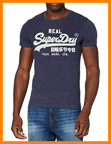 【 Mejor precio en oferta de 】✔️ Superdry VL Embroidery tee Camiseta, Princedom Blue Marl, L para Hombre
