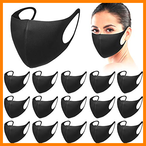 【 Mejor precio en oferta de 】✔️ Nother 16 piezas para cara reutilizables y lavables, unisex, tejido de seda de hielo, color negro