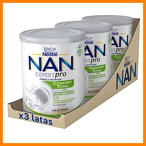 【 Mejor precio en oferta de 】✔️ Nan Confort Total Leche Especial Para Bebés Con Trastornos Digestivos Leves Tales Como Cólicos O Estreñimientos - 3 latas x 800 g