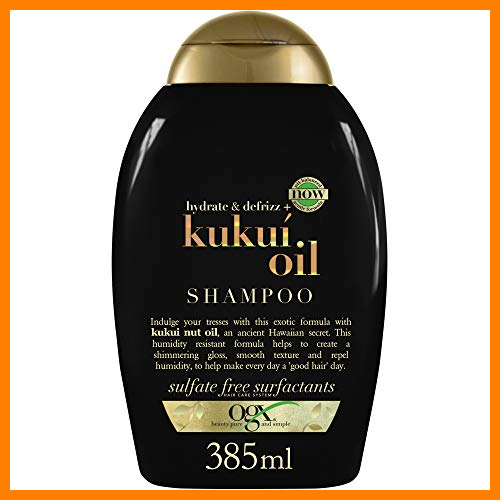 【 Mejor precio en oferta de 】✔️ OGX Champú Antiencrespamiento sin Sulfatos ni Parabenos, Anti-Frizz, Aceite de Kukuí­, 385 ml