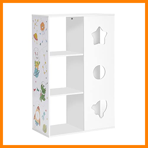 【 Mejor precio en oferta de 】✔️ SONGMICS Estantería Infantil de Juguetes y Libros, Estantería para Niños, con Cajas, Estantes, para Habitación de los Niños, Sala de Juegos, Blanco, Azul, Rosa y Amarillo, Navidad, GKR330W01