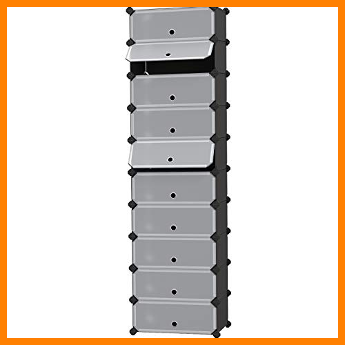 【 Mejor precio en oferta de 】✔️ SONGMICS Zapatero Modular, Zapatero Cubos, EstanterÍa Modular para Bricolaje de 10 Ranuras, 40 x 30 x 17 cm por Cada Ranura, Armario de Alambre Metálico, Negro LPC10HV1