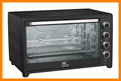 【 Mejor precio en oferta de 】✔️ MyWave Horno 60 Litros MWECHOR-R60RC Horno Electrico de Sobremesa 2000W Conveccion y Rustipollo Parrilla y Bandeja para Hornear Color Negro