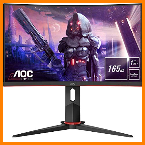 【 Mejor precio en oferta de 】✔️ AOC Monitor Gaming C24G2U - 24" Curved 1500R, Full HD, 165 Hz, 1ms, VA, FreeSync Premium, 1920x1080, 250 cd/m, D-SUB, HDMIx2, Displayport 1x1.2