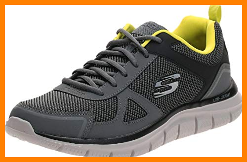 【 Mejor precio en oferta de 】✔️ Skechers Track Bucolo, Zapatillas Hombre, Charcoal/Lime, 43 EU