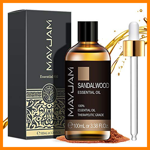 【 Mejor precio en oferta de 】✔️ MAYJAM Aceites Esenciales de Sándalo 100 ml, 100% Aceites Esenciales Naturales Puros, Aceite Esencial de Aromaterapia de Grado Terapéutico, Aceites de Fragancia para Difusor Humidificador Relajación