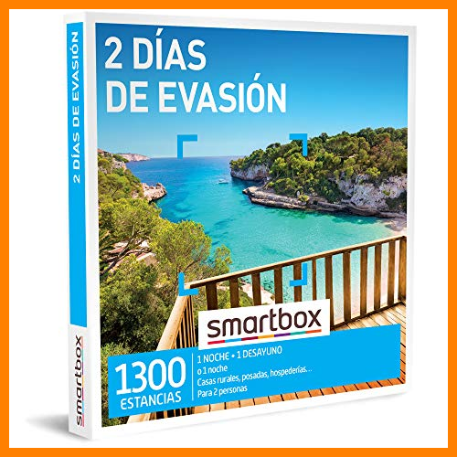 【 Mejor precio en oferta de 】✔️ Smartbox - Caja Regalo 2 días de evasión - Idea de Regalo para Parejas - 1 Noche con Desayuno o 1 Noche para 2 Personas
