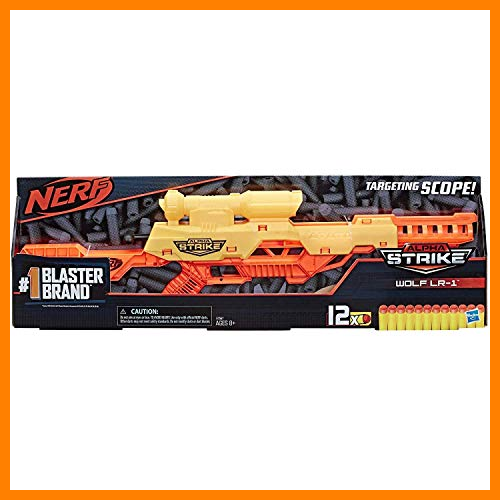 【 Mejor precio en oferta de 】✔️ Nerf Alpha Strike Wolf LR-1 Juguete Blaster con Alcance de Objetivo, Incluye 12 Dardos Oficiales Nerf Elite, para niños, Adolescentes y Adultos