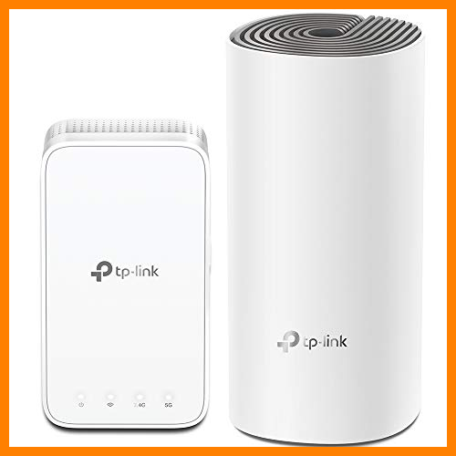 【 Mejor precio en oferta de 】✔️ TP-Link Deco E3, Router/Puntos de acceso + Repetidor, Sistema Wi-Fi de malla para todo el hogar AC1200, Dos 100/10 Mbps puertos, wifi mesh Hasta 223 ㎡, compatible con Alexa