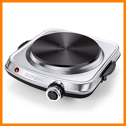 【 Mejor precio en oferta de 】✔️ SUNAVO Hornillo Electrico Portatil Placa Cocina eléctrica una Hornilla 1500W