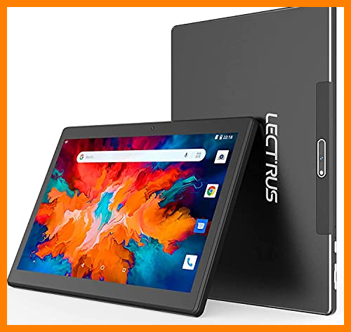 【 Mejor precio en oferta de 】✔️ Tablet 10 Pulgadas, LECTRUS Tablets Android 10, Procesador Quad-Core 1.6GHz, 800 * 1280 IPS, 6000mAh Batería, 2GB RAM+32GB ROM, SD 128GB, Cámara Dual 2MP+5MP, WiFi/Google/Bluetooth - Negro