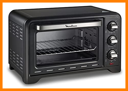 【 Mejor precio en oferta de 】✔️ Moulinex Optimo OX4448- Horno de Conveccción de 19 L, 6 Modos de Cocción , Termostato hasta 240 y Temporizador hasta 120 Minutos, Bandeja de Horneado y Rejillas Reversibles, Diseño Compacto