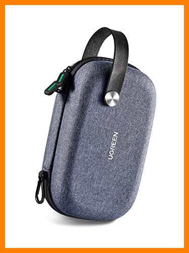 【 Mejor precio en oferta de 】✔️ UGREEN Organizador Cables Viaje, Bolsa Cargador Rígida Impermeable con Mosquetón y Asa de Transporte para Accesorios Electronicos, Cargadores, USB Cable, Ratón, Powerbank, SD Card, Disco Duro Externo